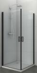 Sanotechnik ELITE BLACK szögletes sarok zuhanykabin két lengőajtóval (T90B+T90B)