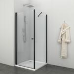 Sanotechnik BRAVA BLACK II szögletes sarok zuhanykabin lengőajtóval, 100x80 cm (BF100+BD80)