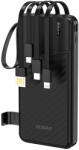 Dudao Powerbank K11 10000mAh beépített kábelekkel fekete (6977196681853)