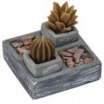 Top Gift Gyertyatartó 2 Gyertya Kaktusz Kavics Zen Asztal Dekoráció Nappali Étkező (152-093)