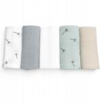 Swanstore Muszlin pelenka 30x30cm, 5 db színes, öntapadós, törlőkendő (5906112655075)