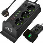 BLOW Hosszabbító Tápkábel Kapcsoló 4x Usb 3 Aljzat 3m Type-c Indukció (98-237#)