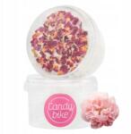 Candy Bike Vattacukor bögre Bazsarózsa virágokkal Esküvő Ajándék Bolyhos