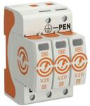 Obo-bettermann Túlfeszültség-levezető 3P C T2 TNC TN-S TN-C-S TN 230V/AC 40kA 3M V20-3-280 OBO-BETTERMANN (5095163)