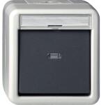 Gira Nyomó N106 betét komplett házban 1- billentyű 1v szürke IP44 jelzőfény címketartó GIRA (015630)