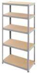 STRATEGIC Raft metalic 5 polite MDF 180X100X30 cm, 100 kg/pol, asamblare fara suruburi prin clipsare Raft