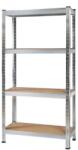 STRATEGIC Raft metalic 4 polite MDF 138x60x30cm, 50kg/polita, STRATEGIC, montaj fara surub prin clipsare, cadru metalic din otel zincat, fabricat in UE Raft