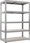 STRATEGIC Raft metalic 5 polite MDF STRATEGIC 180X120X40 cm, 275 kg/polita, galvanizat, montaj fara surub prin clipsare, cadru metalic, polite maro Raft