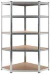 STRATEGIC Raft metalic de colt STRATEGIC 5 polite MDF 180x70x70x45cm , 175kg /polita, montaj fara surub prin clipsare, cadru metalic din otel zincat Raft