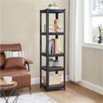 STRATEGIC Raft metalic vopsit Negru 5 polite MDF STRATEGIC 180x30x30 cm 100kg/polita, montare fara surub prin clipsare Raft