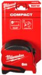 Milwaukee COMPACT Mérőszalag zárt tokban, Hossz: 8m, 25mm széles, automatikus visszacsévélés (4932498780)