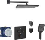 SANITINO - Set de duș cu termostat și corp încastrat Grohe, accesorii kielle, negru mat SANI21GKK402 (SANI21GKK402)