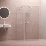 RAVAK Walk In Corner szett - 110/80 zuhanykabin Fehér matt+transparent, 1 merevítővel (GW1CD4E0SZ1) (GW1CD4E0SZ1)