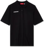 CCM Team Polo Black Férfipóló XL