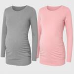 R&d Hosszú ujjú kismama felső 2db-os szett (l) szürke-púder