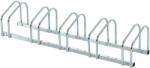 Homcom Kerékpártároló állvány 5 kerékpárhoz, acélból, 145 × 33 × 27 cm, ezüst