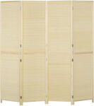 HomCom 4 paneles paraván - szobaparaván rattan bambuszból 180×180 cm