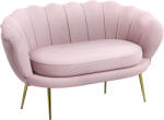 Homcom 2 személyes kanapé karfával, modern kanapé párnázott üléssel hálószobába és nappaliba, 130x77x77 cm, rózsaszín
