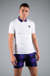 Hydrogen Tartan Zipped Tech Polo White (Purple/Black) Férfipóló L