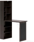 HomCom Modern Összecsukható Íróasztal Könyvespolccal és Táblával, Fa és Fém, 98x51x153 cm, Barna