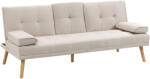 Homcom Divano Letto 3 Posti Reclinabile with Tavolino és Ribalta Beige