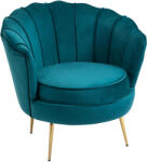 Homcom Retro Bársony Fotel Petrolkék - Kompakt és Elegáns