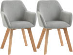 HomCom 2 db-os szék szett fa lábakkal, szürke
