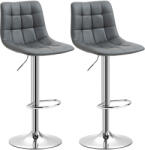 Homcom 2 db-os forgó bárszék szett Similpelle színben, háttámlával és Poggiapiedi-vel