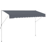 Outsunny Kihúzható Napellenző Összecsukható Karral, 400x120 cm, Sötétszürke
