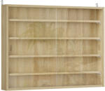 Homcom fa színű vitrin 5 állítható polccal és üvegajtókkal