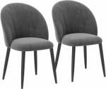 HomCom 2 db kárpitozott étkezőszék szett skandináv és ergonomikus dizájnnal, szürke, 52x54x79 cm