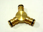 AquaForte Hármas sárgaréz toldó csatlakozó