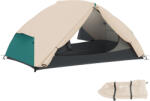 Outsunny 2 személyes kempingsátor 2 ajtóval, 2 hálós ablakkal és hordtáskával, 280x225x110 cm, bézs