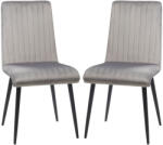 HomCom Sedie da Cucina Imbotite készlet 2 darabból poliészterből és Acciaio Grigio Neroból