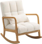 Homcom 90°-130°-os hintaszék fehér sherpa szövetből készült derékpárnával