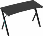 HomCom Gamerasztal Állítható LED világítással, 2 üzemmóddal, 3 színnel és USB töltéssel, 120x60x75 cm, Fekete