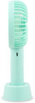 ZASS ZPF 02 mini hordozható ventilátor, 5 W teljesítmény, 3 sebesség beállítás, 1200 mAh akkumulátor, USB töltés, 2-6 óra autonómia, kék