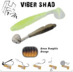  VIBER SHAD 3.8" 9.7cm GREEN PUMPKIN ORANGE
