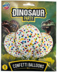  Dínós konfettis lufi, 30 cm, 6 db - pepita
