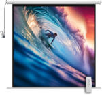 HomCom 92 hüvelykes projektorvászon távirányítóval, műanyag és fém feltekerhető projektorvászon, 189, 5x8x189, 5 cm, fehér