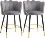 Homcom 2 darabos bárszék szett - Magas magasságú, háttámlával és támasztékkal