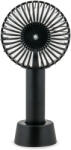 ZASS ZPF 02 mini hordozható ventilátor, 5 W teljesítmény, 3 sebességbeállítás, 1200 mAh akkumulátor, USB töltés, 2-6 órás akkumulátor élettartam, fekete