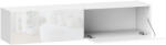 HomCom Falra Szerelhető TV-szekrény 45" -55" -65" -os tévékhez 2 Szekrénnyel, Fehér