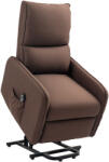 Homcom Elektromos Dönthető Emelőfotel Távirányítóval és Zsebbel Textil Anyagból, Sötétbarna