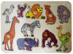  Afrikai állatok 10 darabos fa puzzle (24840)