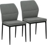 HomCom 2 db-os bársony kárpitozott étkezőszék szett ergonomikus kar nélküli háttámlával, szürke