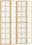 HomCom belső paraván 4 összecsukható panellel, fából és textilből, 160x170 cm, fa és fehér színben