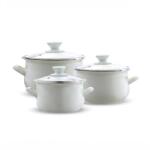Emalia Olkusz zománcozott fazék készlet 6 részes 16/18/20 cm krém (5904134610713)