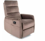 SIGNAL MEBLE Solon M Velvet Masszázs Relax Fotel Bársony Cappuccino (SIG-SOLONMVCA) - pepita