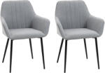 HomCom 2 db-os szürke szék szett - kárpitozott konyhába vagy nappaliba